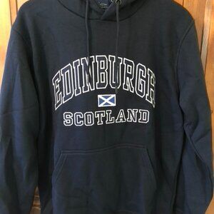 Edinburgh Hooded Top in Navy w/Scottish flag